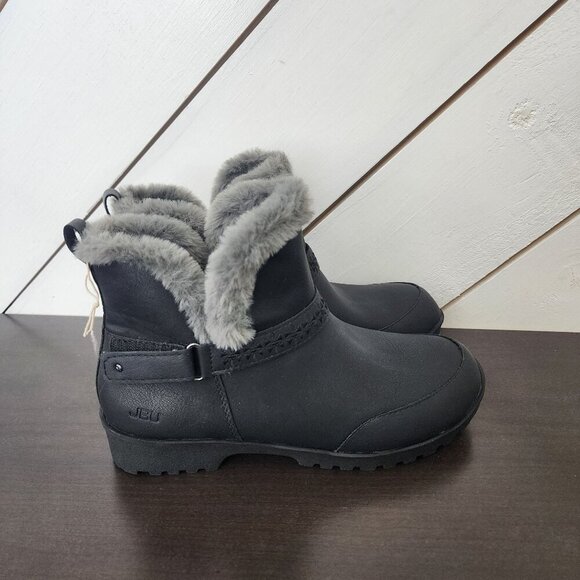 NEW JBU By Jambu Womens Size 8 Finland Black Faux Fur-Lined Ankle Boots//  8PT - Picture 1 of 8